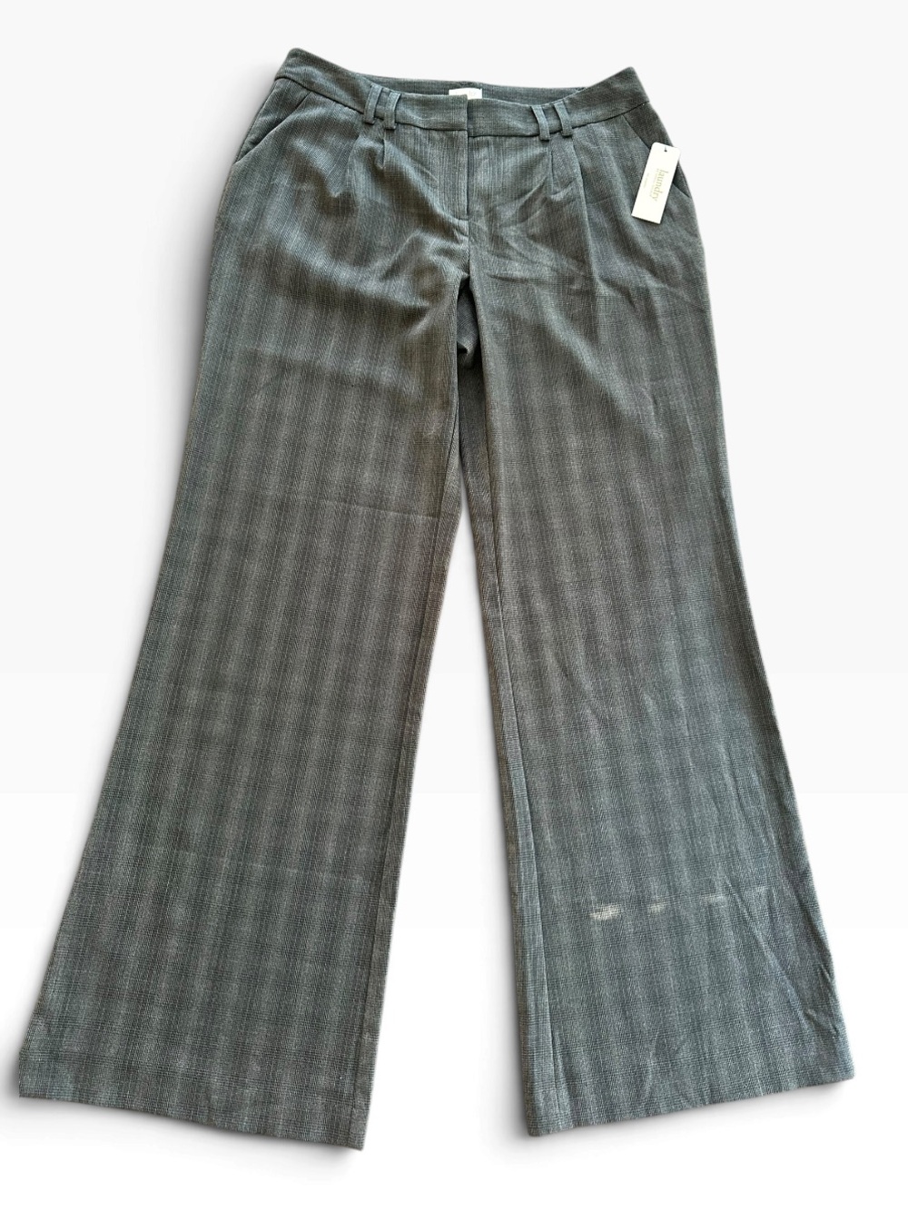 Laundry By Shelli Segal Women's Gray Plaid Straight-Leg Trousers NWT Size 8